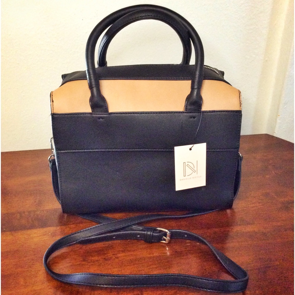 NWT - Danielle Nicole Erika Satchel - camel & black